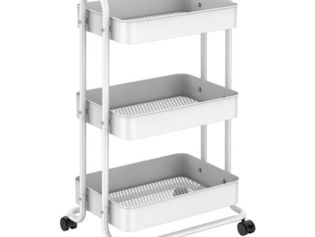 3 Tier Steel Trolley White Online Hot Sale