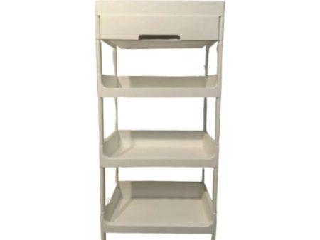 4-Tier Plastic Kitchen Trolley With Wheels Hot on Sale