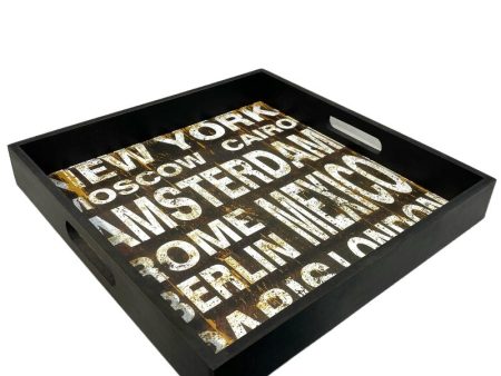 Wood Serving Tray Black Hot on Sale