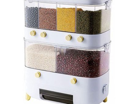 2 layer Removable 6 Grids Beans Containers Storage with Sealed Lid Online Hot Sale