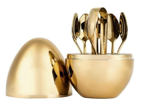 6 pcs Spoon Holder Egg Gold Cheap